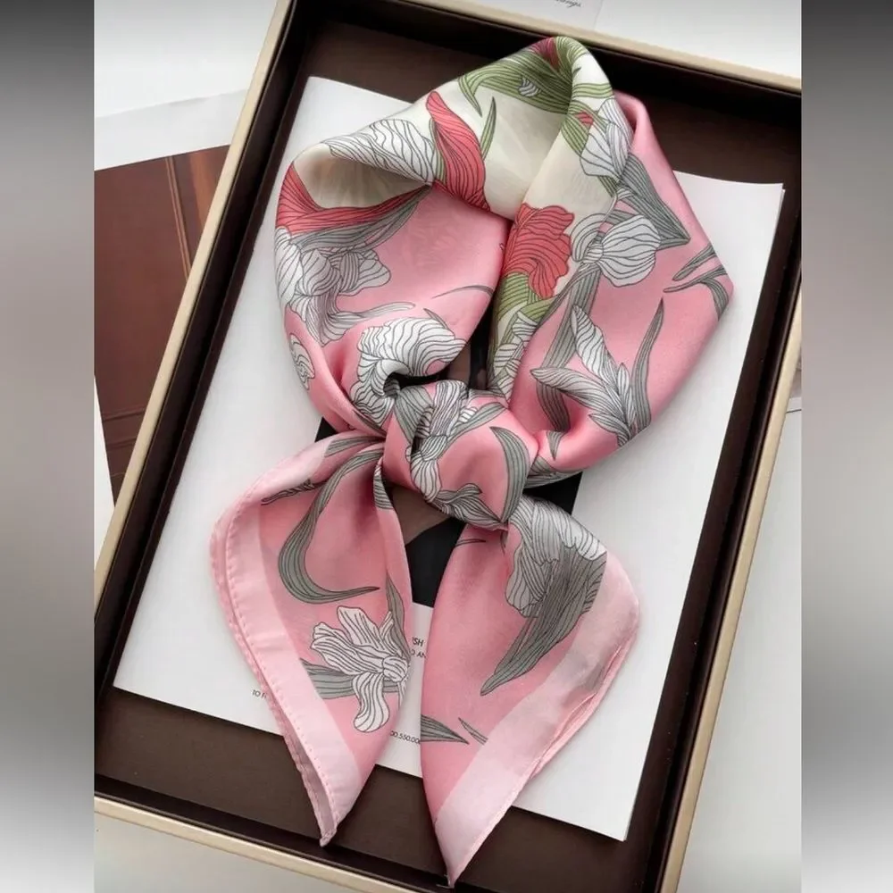 Floral Pink and Green Scarf S9